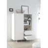 Vaisselier/argentier design 1 porte/2 tiroris laqué blanc mat Martin