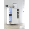 Vaisselier/argentier design 1 porte/2 tiroris laqué blanc mat Martin