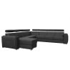 Canapé d'angle fixe design réversible avec méridienne en PU noir Alexiane II