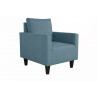 Fauteuil fixe contemporain en tissu bleu jean Suzana