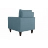 Fauteuil fixe contemporain en tissu bleu jean Suzana