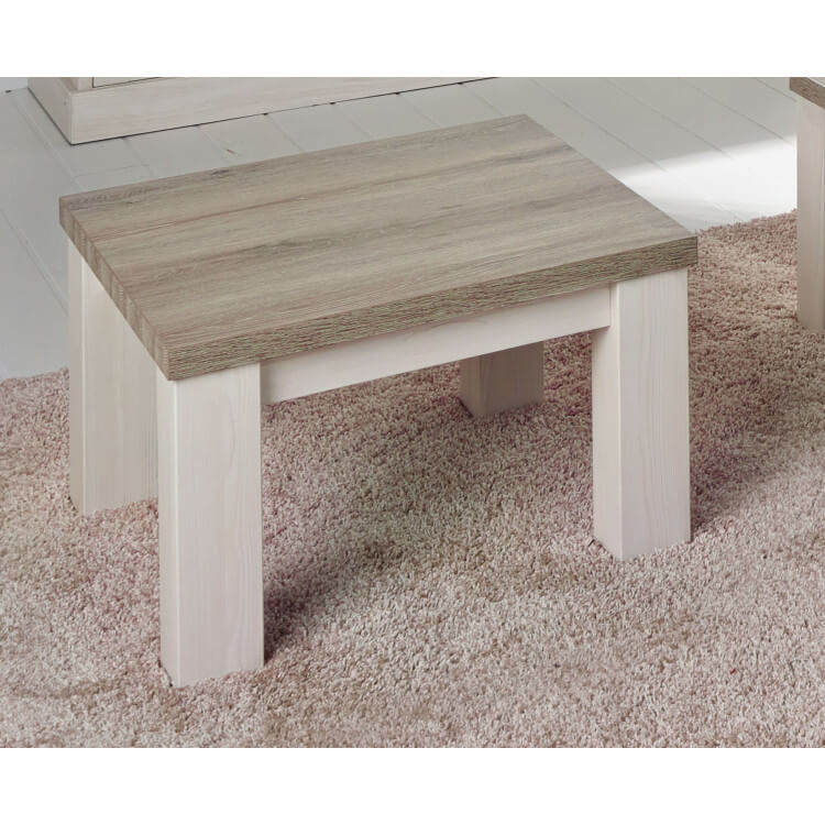 Table basse contemporaine carrée coloris chêne beige/mélèze Samos