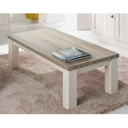 Table basse contemporaine rectangulaire coloris chêne beige/mélèze Samos