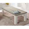 Table basse contemporaine rectangulaire coloris chêne beige/mélèze Samos