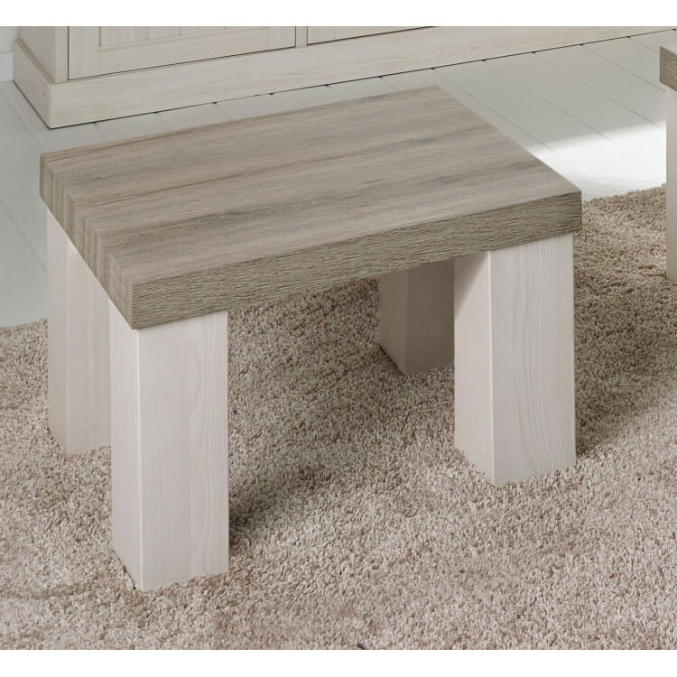 Table basse contemporaine carrée coloris chêne beige/mélèze Samos I