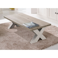 Table basse contemporaine rectangulaire coloris chêne beige/mélèze Samos II