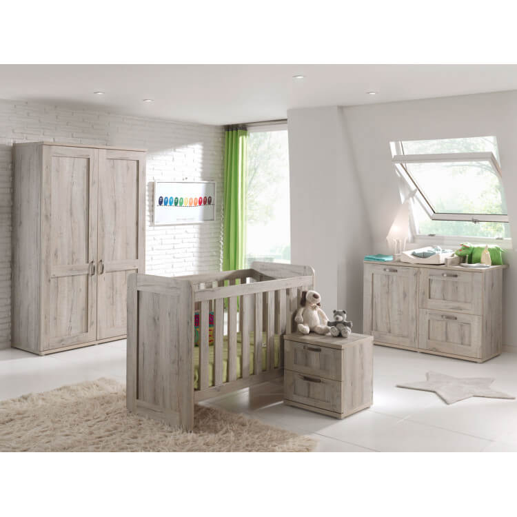 Chambre bébé contemporaine coloris chêne beige Hayden