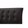 Lit adulte contemporain en PU noir mat Yvana