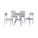 Ensemble table et chaises contemporain chêne/gris Nordic