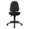 Chaise de bureau contemporaine en tissu noir Ludovic