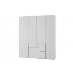 Armoire adulte contemporaine 4 portes/2 tiroirs blanc alpin Florida