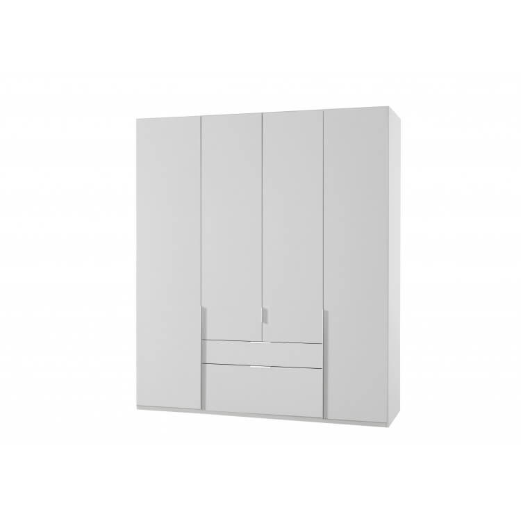 Armoire adulte contemporaine 4 portes/2 tiroirs blanc alpin Florida