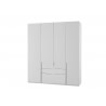 Armoire adulte contemporaine 4 portes/2 tiroirs blanc alpin Florida