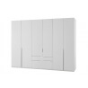 Armoire adulte contemporaine 6 portes/2 tiroirs blanc alpin Florida