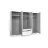 Armoire adulte contemporaine 6 portes/2 tiroirs blanc alpin Florida