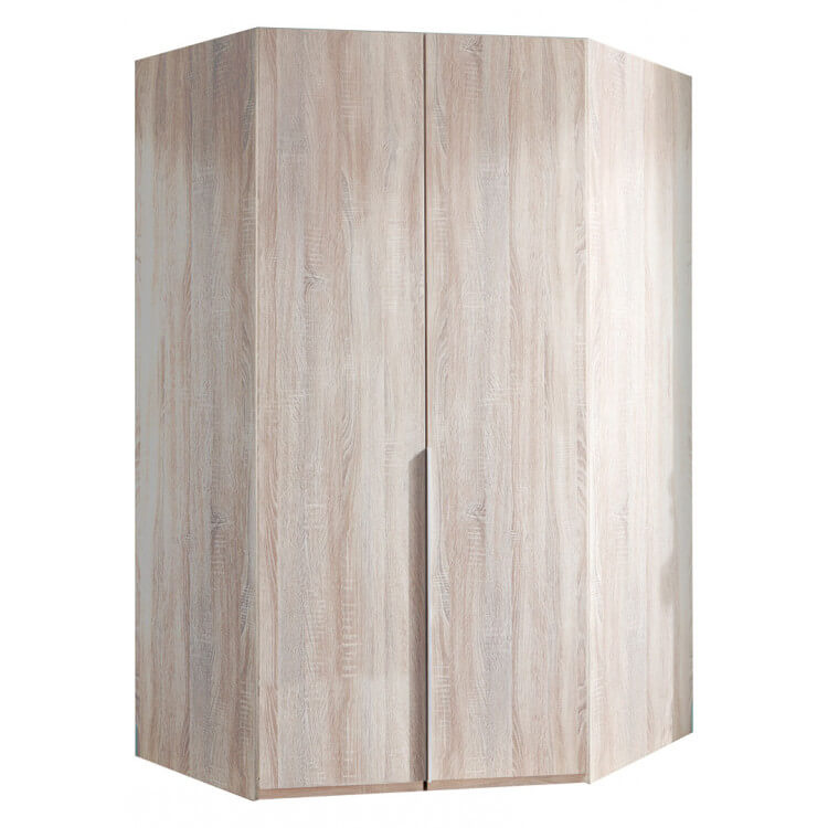 Armoire d'angle contemporaine chêne clair Florida