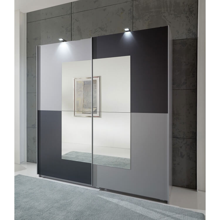 Armoire moderne aluminium/anthracite Tokyo