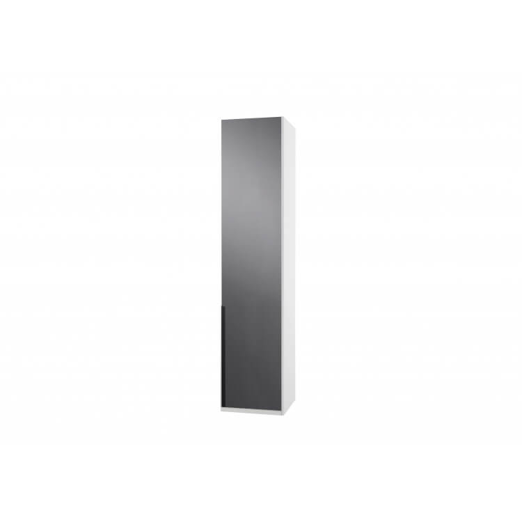 Amoire design 1 porte blanc alpin/verre gris Tony