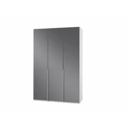Armoire design 3 portes blanc alpin/verre gris Tony