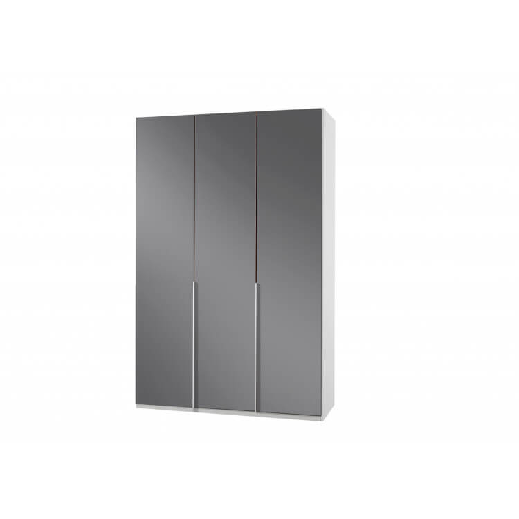 Armoire design 3 portes blanc alpin/verre gris Tony