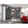 Armoire design 3 portes blanc alpin/verre gris Tony