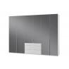 Armoire design 6 portes/3 tiroirs blanc alpin/verre gris Tony