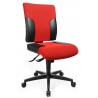 Chaise de bureau design en PU noir et tissu rouge Madere