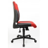 Chaise de bureau design en PU noir et tissu rouge Madere