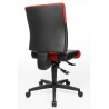 Chaise de bureau design en PU noir et tissu rouge Madere