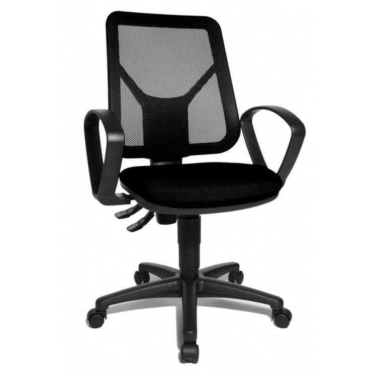 Chaise de bureau contemporaine en tissu noir Zumba