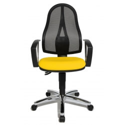 Chaise de bureau contemporaine en tissu jaune Seychelle