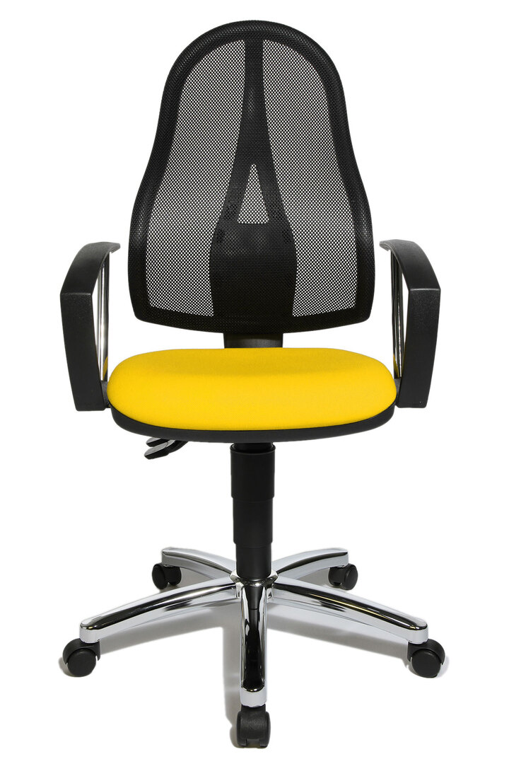 Chaise de bureau contemporaine en tissu jaune Seychelle