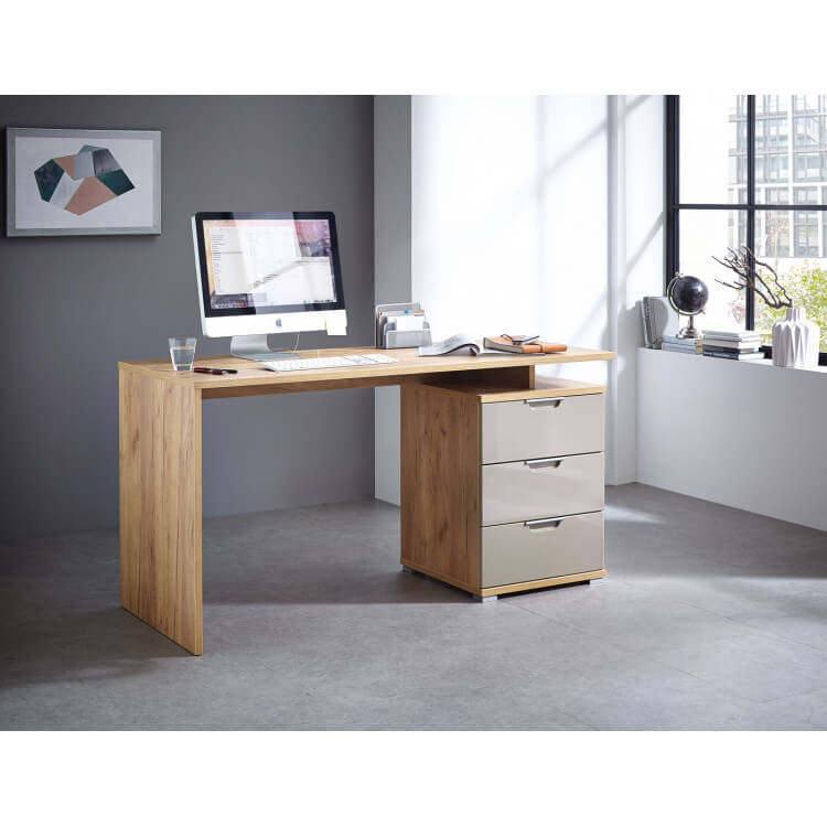 Bureau contemporain chêne savana/sable Africa