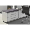 Caisson de bureau design gris platine/verre blanc Mathis