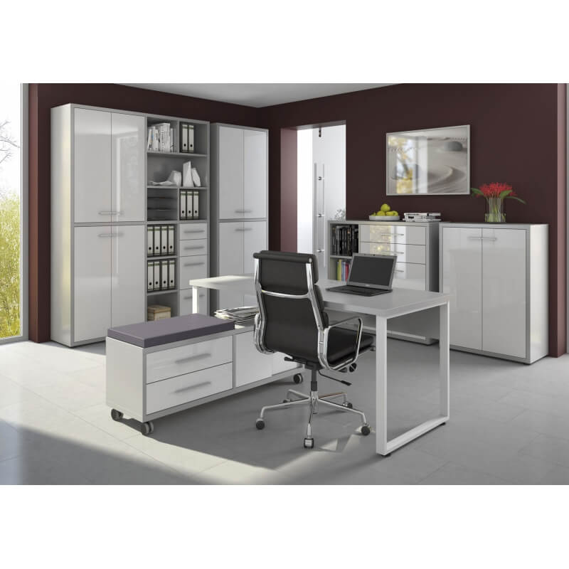 armoire haute de bureau design gris platine verre blanc armoire haute de bureau design gris platine verre blanc