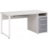 Bureau droit design gris platine/verre gris Esteban I