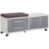 Caisson de bureau design gris platine/verre gris Esteban