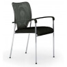 Chaise visiteur design en tissu noir Roxie