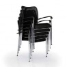 Chaise visiteur design en tissu noir Roxie