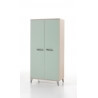 Armoire enfant contemporaine 2 portes frêne/vert Verone