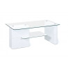 Table basse moderne blanche en verre Clea