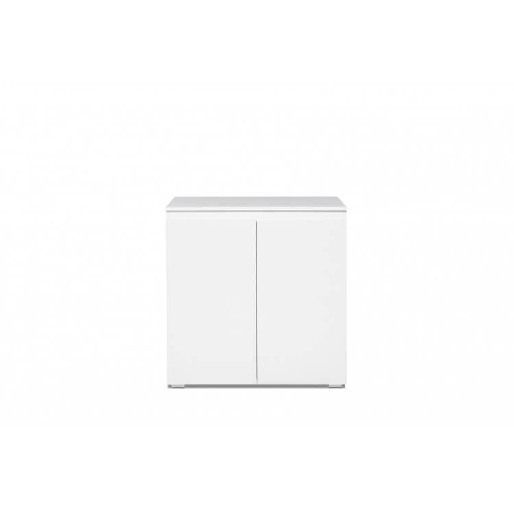 Meuble de rangement contemporain blanc mat 2 portes Sophiane