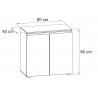 Meuble de rangement contemporain blanc mat 2 portes Sophiane