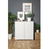 Meuble de rangement contemporain blanc mat 2 portes Sophiane