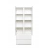 Armoire contemporaine 2 portes/2 tiroirs blanc mat Sophiane