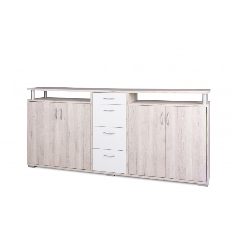 Buffet/bahut contemporain chêne clair/blanc Mexico