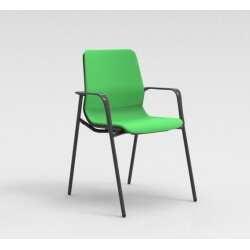 Chaise visiteur contemporaine métal graphite/tissu vert Eros