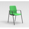 Chaise visiteur contemporaine métal graphite/tissu vert Eros