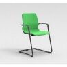 Chaise visiteur contemporaine métal graphite/tissu vert Eros II
