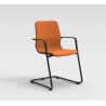 Chaise visiteur contemporaine métal noir/tissu orange Eros II
